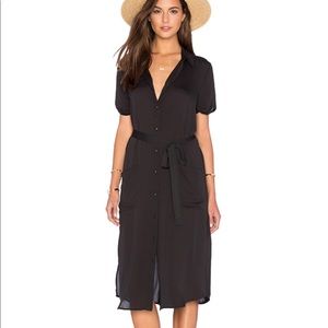 Revolve L’Academie Midi Shirt Dress Black XS